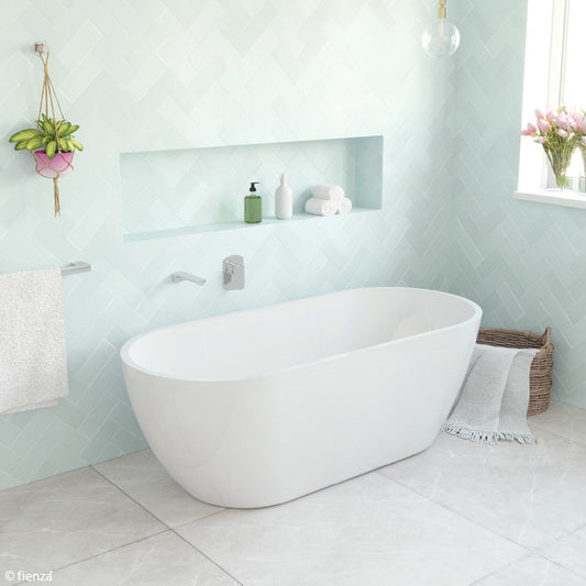 KOKO Matte White 1500 Freestanding Acrylic Bath 1500 x 720 x 580mm