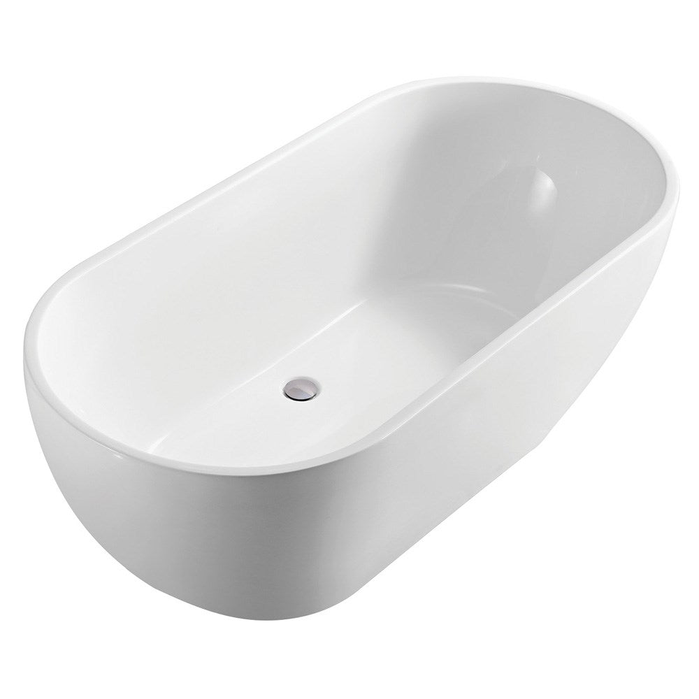 KOKO Matte White 1680 Freestanding Acrylic Bath 1680 x 750 x 580mm