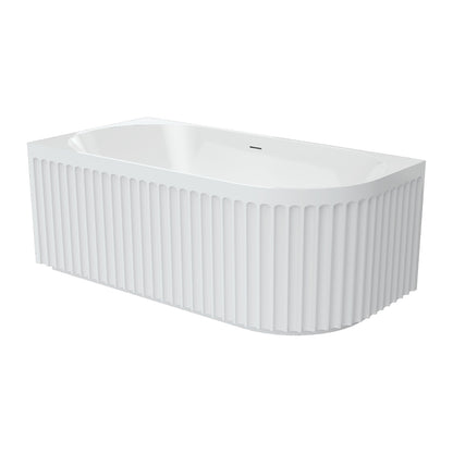 Eleanor Fluted Right-Hand Acrylic Corner Bath, 1500mm