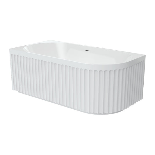 Eleanor Fluted Right-Hand Acrylic Corner Bath, 1500mm