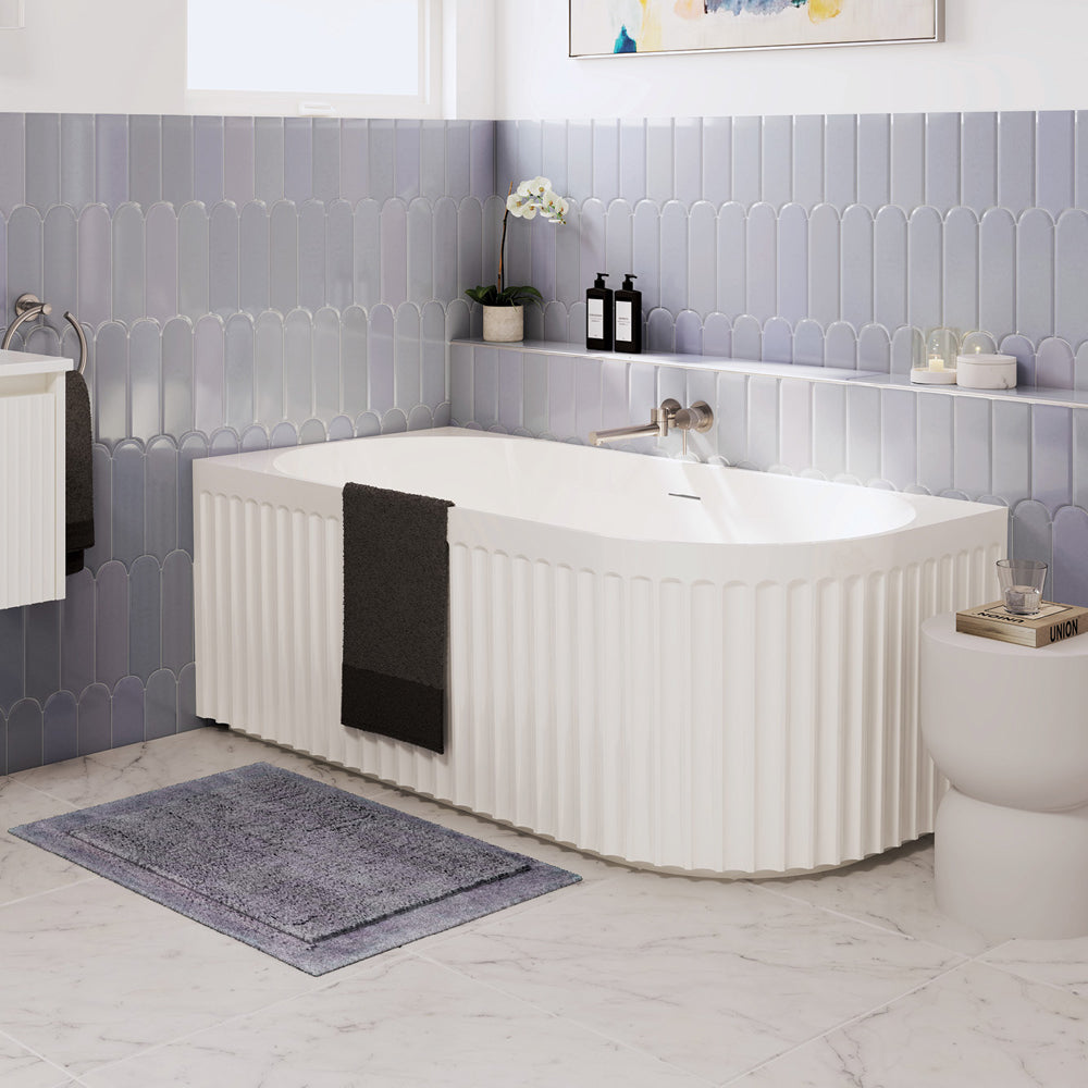 Eleanor Fluted Right-Hand Acrylic Corner Bath, 1500mm