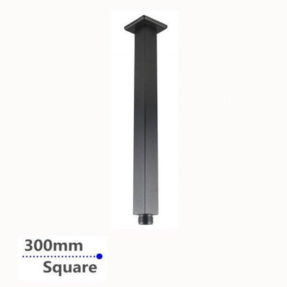 300mm Square Gun Metal Grey Ceiling Shower Arm