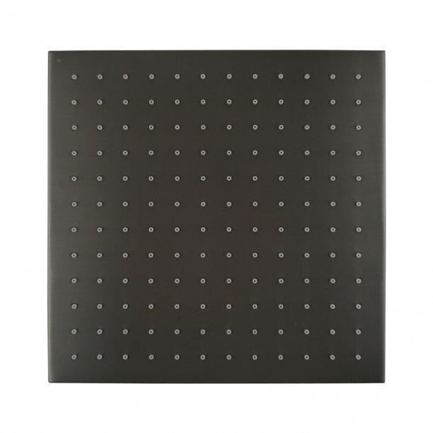 Square Gun Metal Grey Brass Rainfall Shower Head 250mm