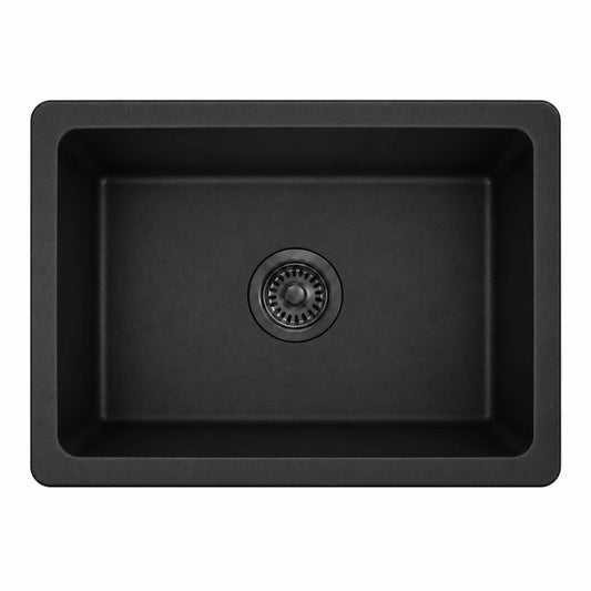 Black Granite Single Bowl Sink 600 x 450 x 250mm