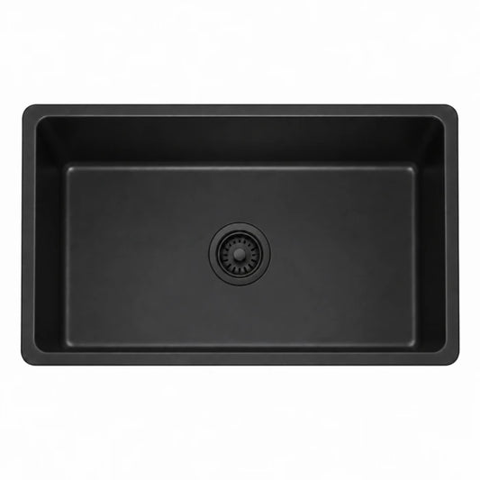 Black Granite Single Bowl Sink 860 x 450 x 250mm