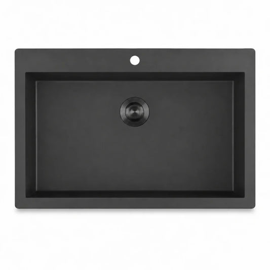 Black Granite Single Bowl Sink 835 x 555 x 250mm