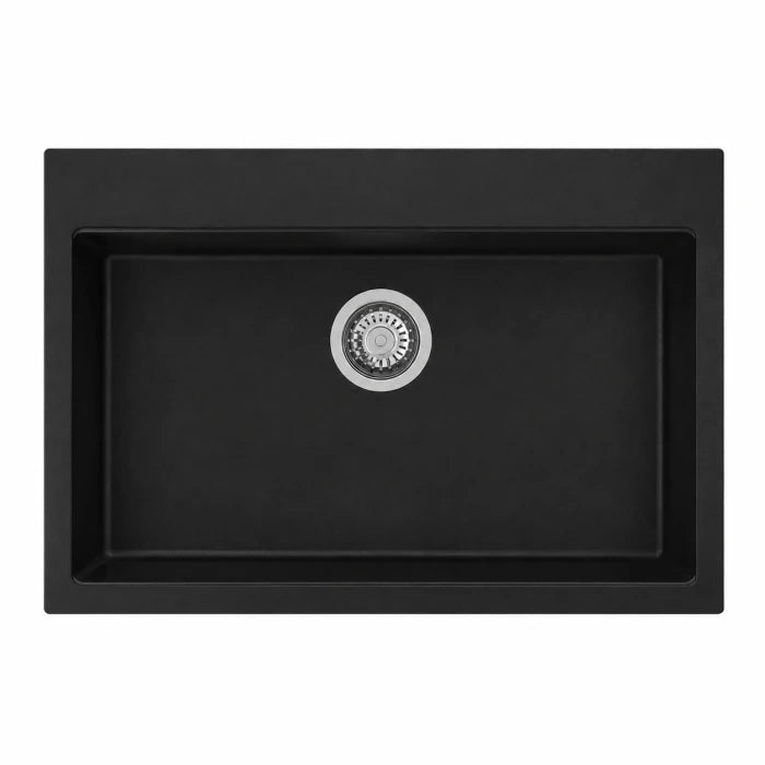 Black Granite Single Bowl Sink with Tap Hole 790 x 510 x 220mm