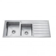 Paris Double Bowl handmade Sink with Drainer