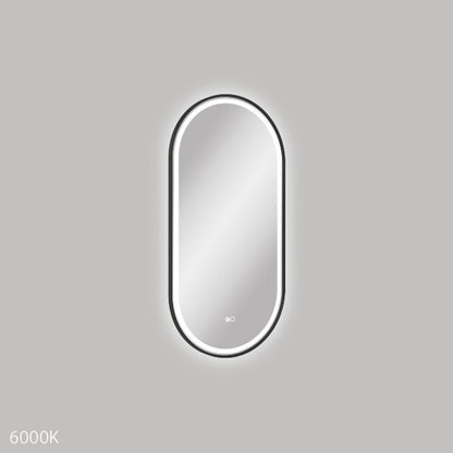 Empire LED Matte Black Framed Mirror, 450 x 900mm