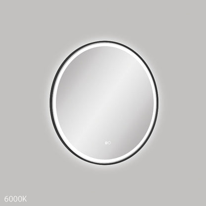 Reba LED Matte Black Framed Mirror, 700mm