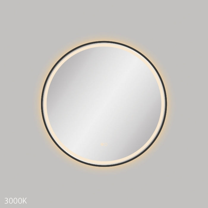 Reba LED Matte Black Framed Mirror, 700mm