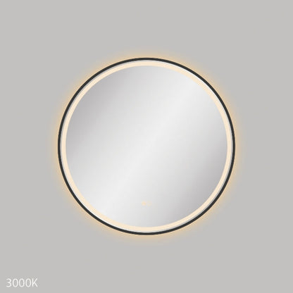Reba LED Matte Black Framed Mirror, 700mm