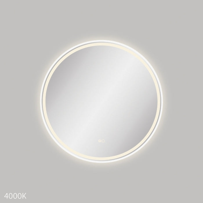 Reba LED Matte White Framed Mirror, 700mm