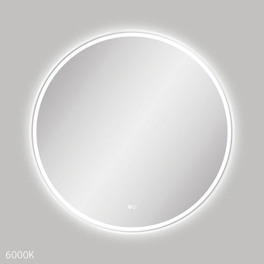 Reba LED Matte White Framed Mirror, 900mm