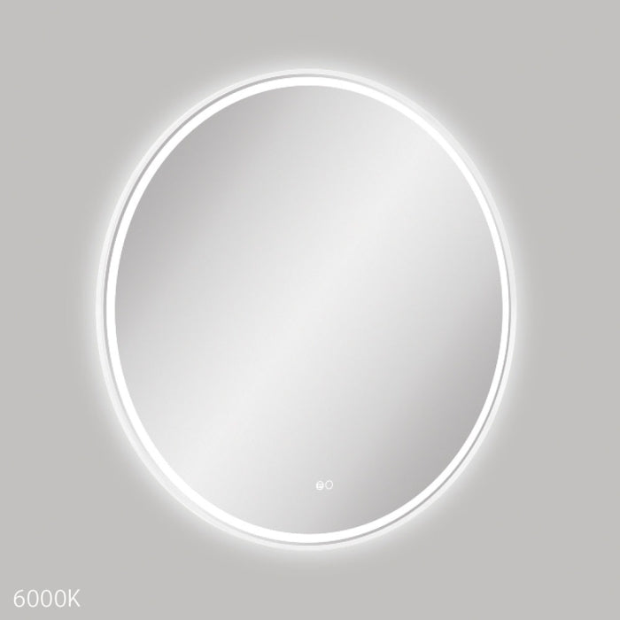 Reba LED Matte White Framed Mirror, 900mm