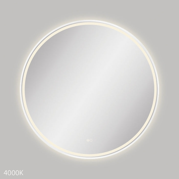 Reba LED Matte White Framed Mirror, 900mm