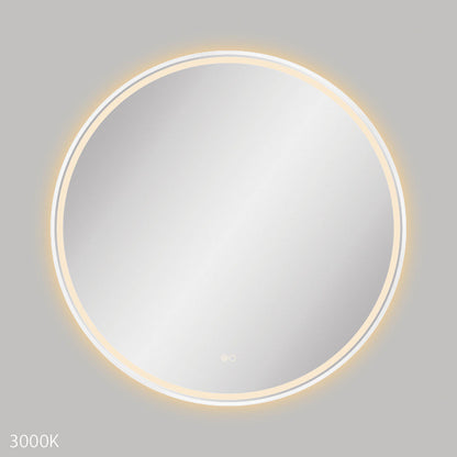 Reba LED Matte White Framed Mirror, 900mm