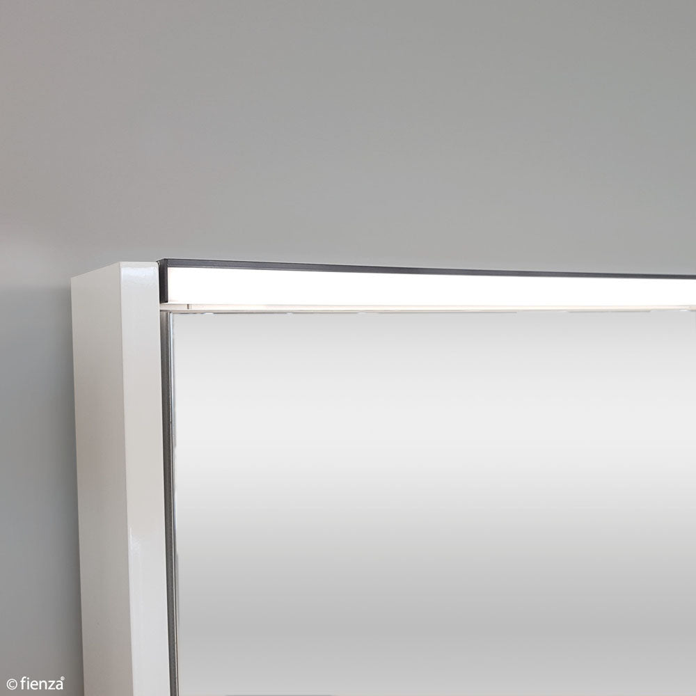 900 LED Mirror Cabinet with Gloss White Side Panels