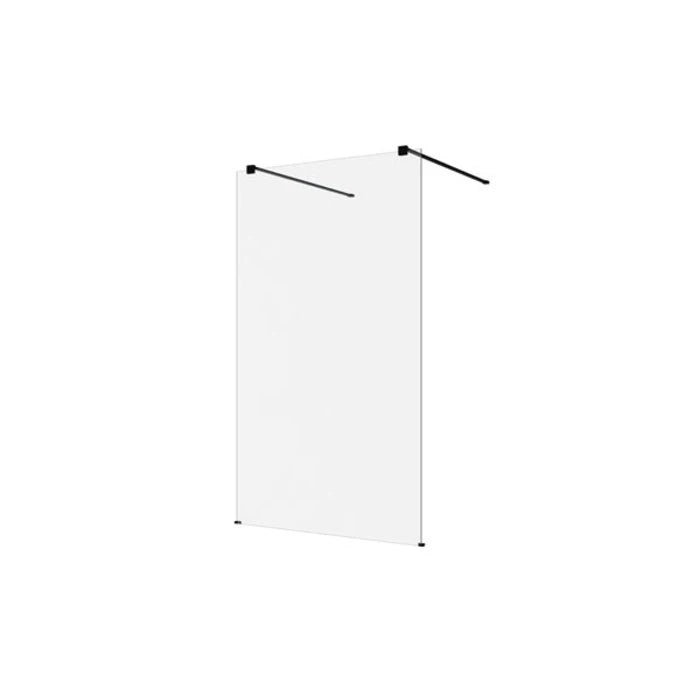 M Series 1150 Freestanding Panel Clear glass black fittings