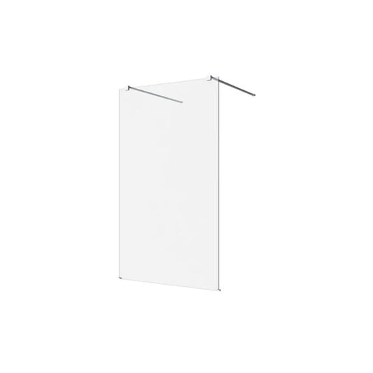 M Series 1150 Freestanding Shower Screen Panel Clear Glass Brushed Nickel Fittings