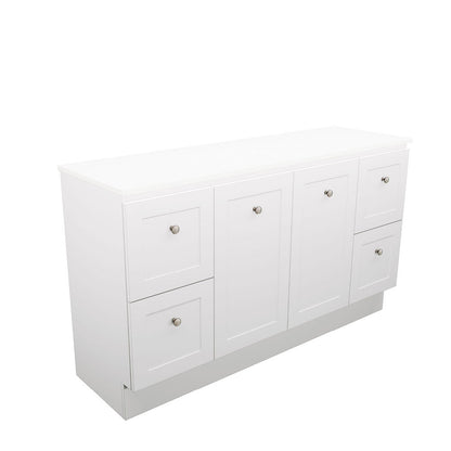 Newport Door & Drawer 1500 Single Bowl Floor Standing Vanity, Stone Top