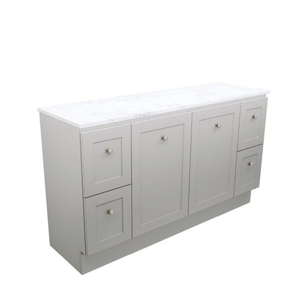 Newport Door & Drawer 1500 Single Bowl Floor Standing Vanity, Stone Top