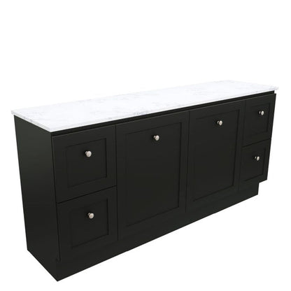 Newport Door & Drawer 1800 Double Bowl Floor Standing Vanity, Stone Top