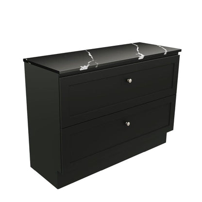 Newport All Drawer 1200 Double Bowl Floor Standing Vanity, Premium Stone Top