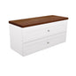 Newport All Drawer 1200 Double Bowl Wall-Hung Vanity, Hardwood Top