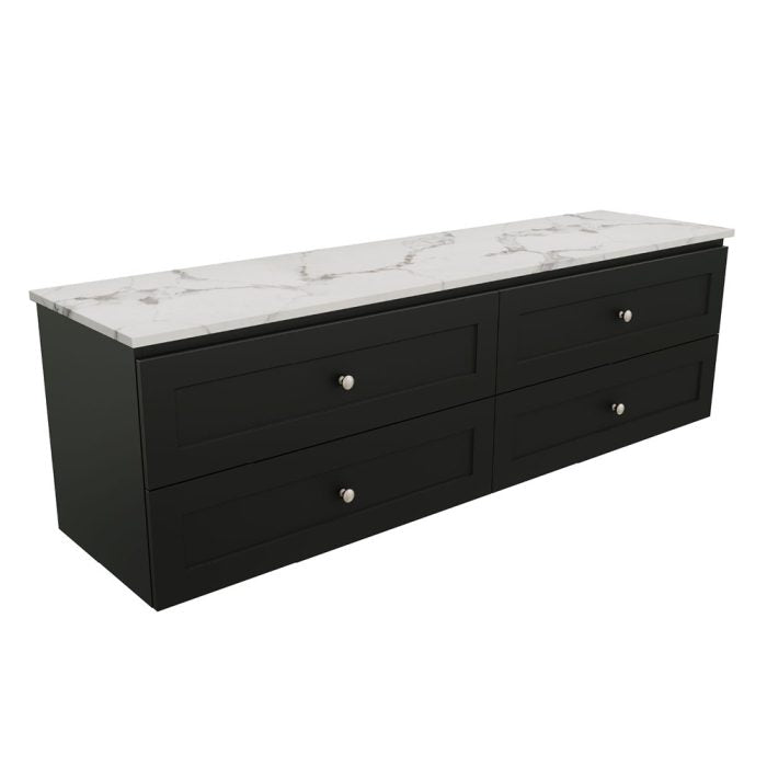 Newport All Drawer 1800 Single Bowl Wall-Hung Vanity, Premium Stone Top