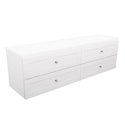 Newport All Drawer 1800 Single Bowl Wall-Hung Vanity, Stone Top