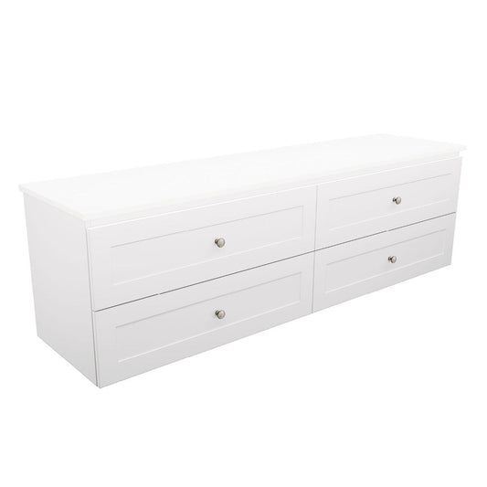 Newport All Drawer 1800 Single Bowl Wall-Hung Vanity, Stone Top