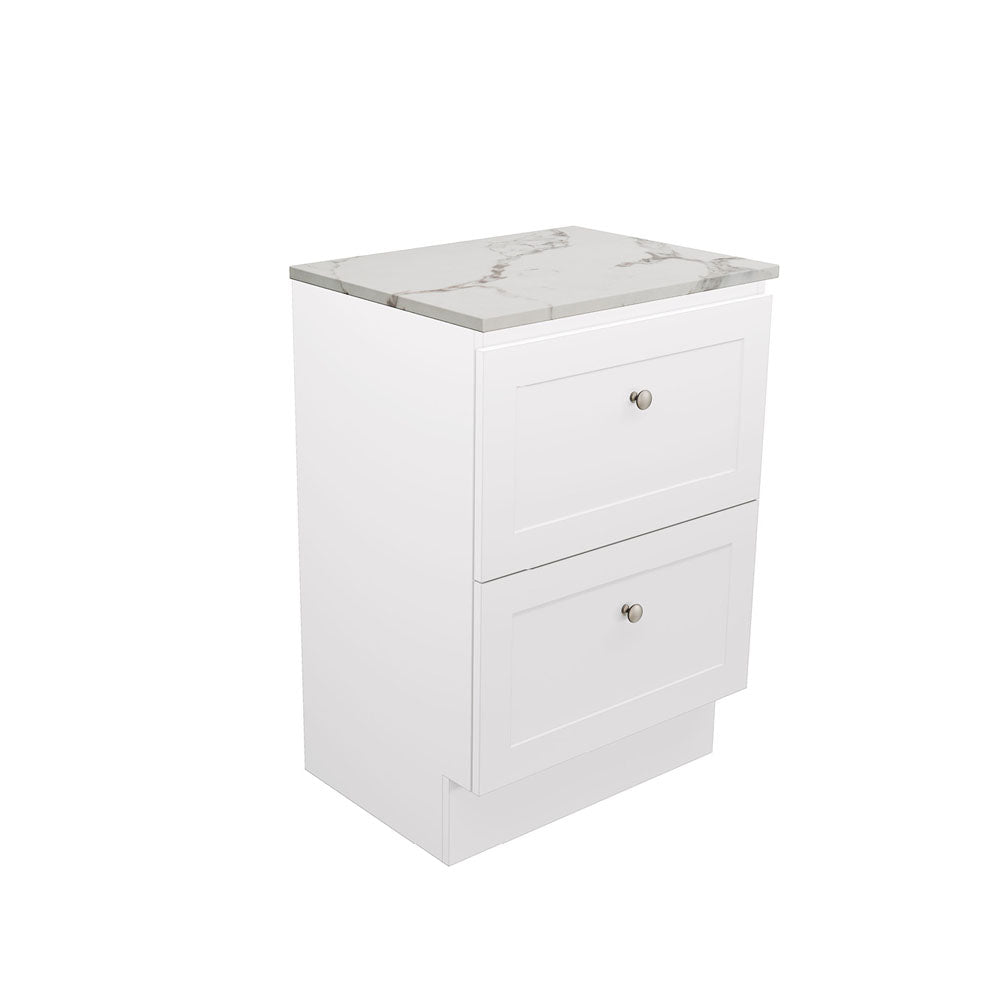 Newport All Drawer 600 Floor Standing Vanity, Premium Stone Top
