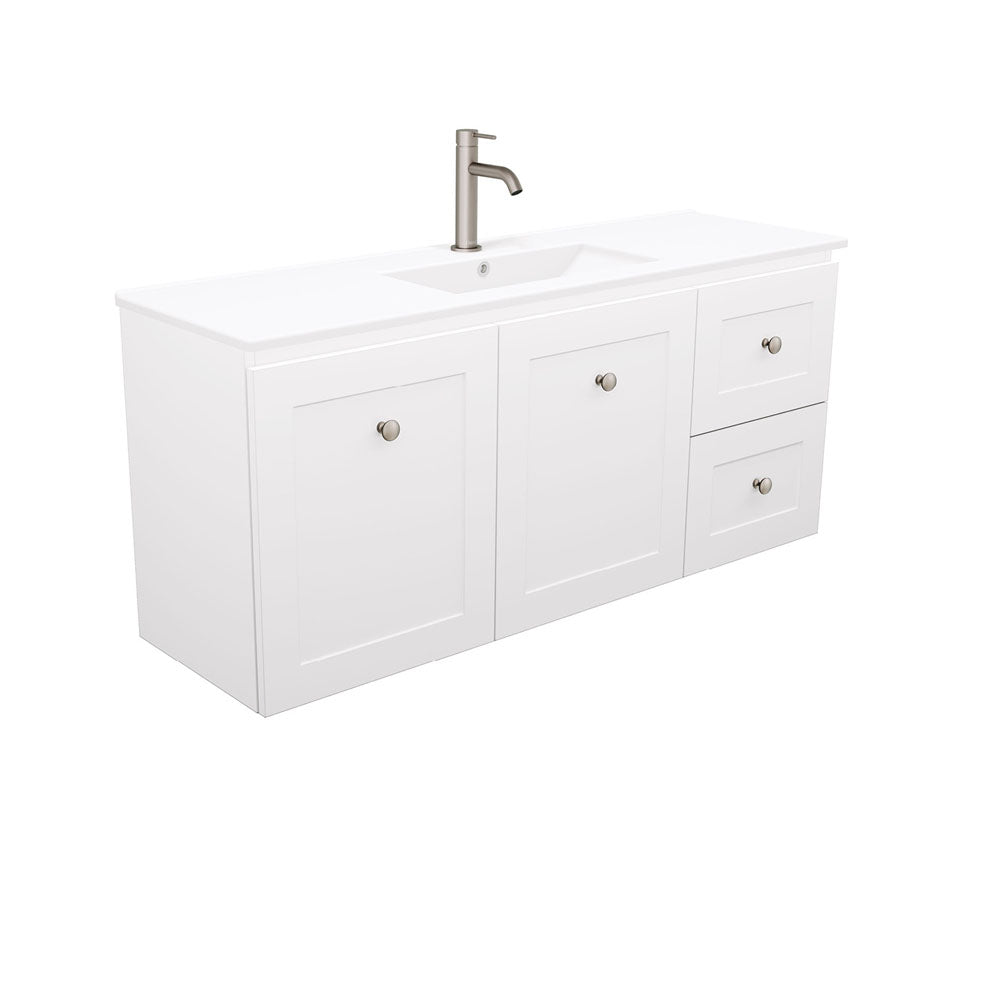 Newport Ensuite Door & Drawer 1200 Wall-Hung Vanity, Delgado Basin-Top