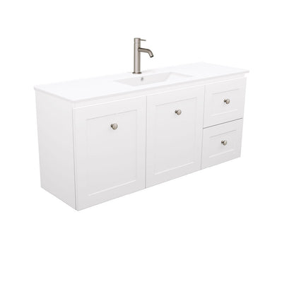 Newport Ensuite Door & Drawer 1200 Wall-Hung Vanity, Delgado Basin-Top