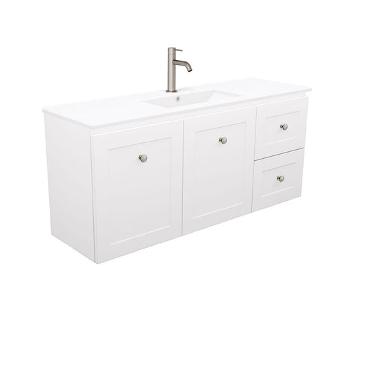 Newport Ensuite Door & Drawer 1200 Wall-Hung Vanity, Delgado Basin-Top