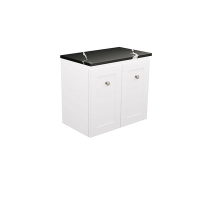 Newport Ensuite Door & Drawer 600 Wall-Hung Door Vanity, Premium Stone Top