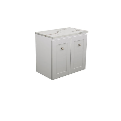 Newport Ensuite Door & Drawer 600 Wall-Hung Door Vanity, Premium Stone Top