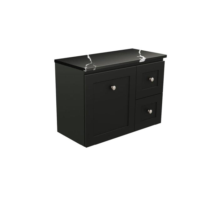 Newport Ensuite Door & Drawer 750 Wall-Hung Vanity, Premium Stone Top
