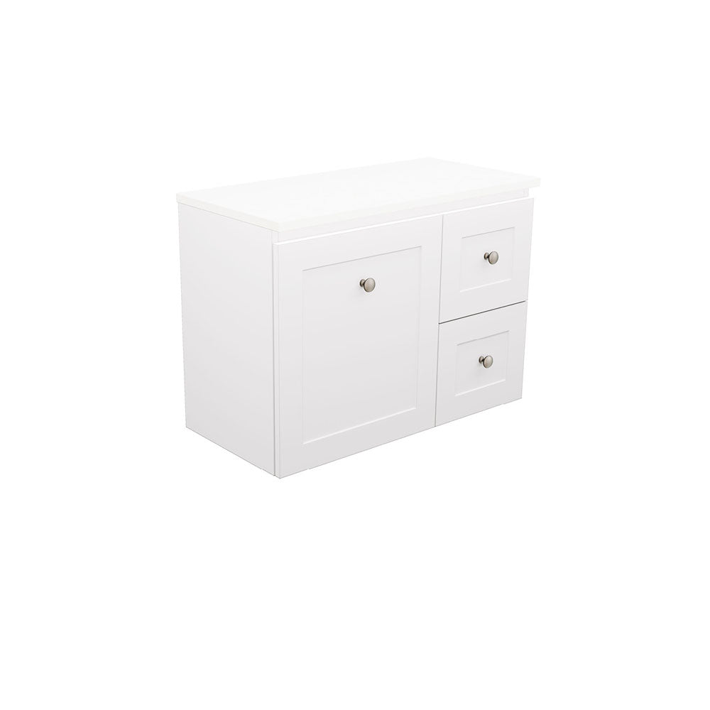 Newport Ensuite Door & Drawer 750 Wall-Hung Vanity, Stone Top