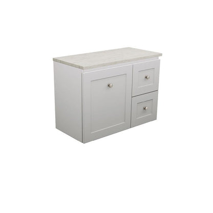 Newport Ensuite Door & Drawer 750 Wall-Hung Vanity, Stone Top