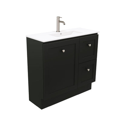 Newport Ensuite Door & Drawer 900 Floor Standing Vanity, Delgado Basin-Top