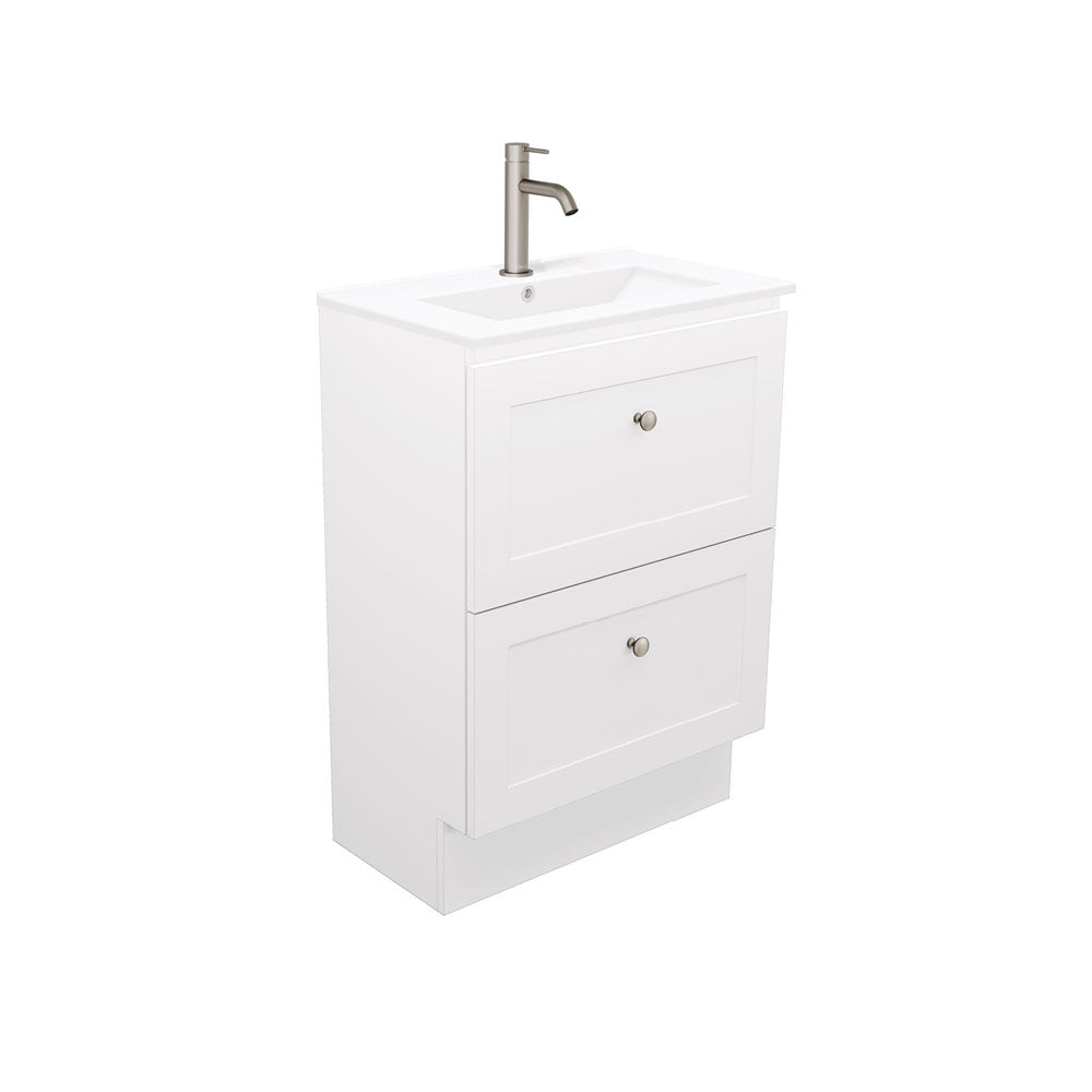 Newport Ensuite All Drawer 600 Floor Standing Door Vanity, Delgado Basin-Top