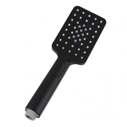 Square 3 Functions Black Rainfall Hand Held Shower Head
