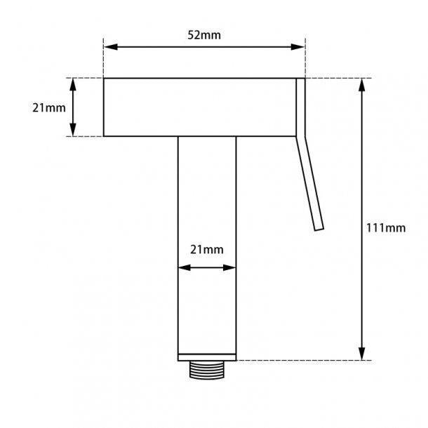 Brass Square Black Toilet Bidet Spray Diverter Wash Kit with 1.2m PVC Hose