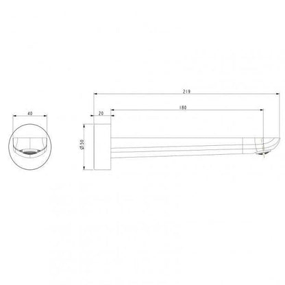 Black BathtubBasin Wall Spout