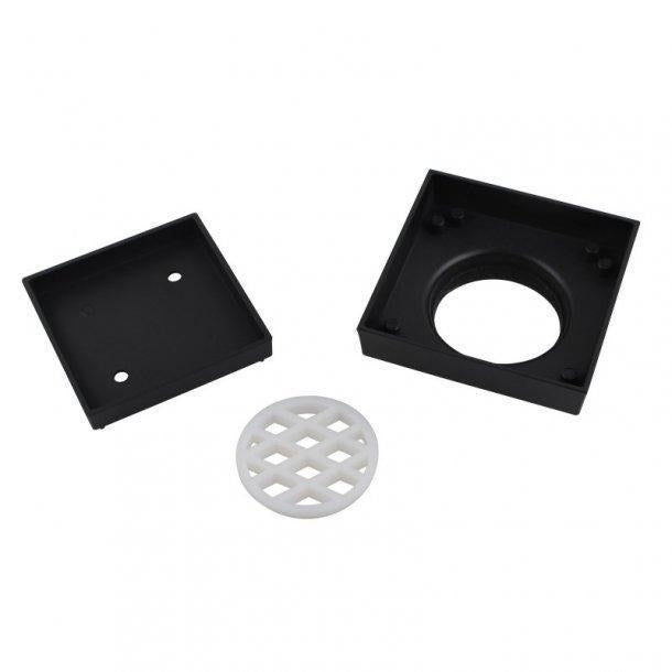 115*115mm Brass Black Smart Tile Insert Floor Waste Shower Grate Drain(90mm Outlet)