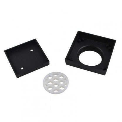 115*115mm Brass Black Smart Tile Insert Floor Waste Shower Grate Drain(90mm Outlet)