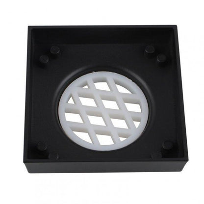 115*115mm Black Smart Tile Insert Floor Waste Shower Grate Drain(73.8mm Outlet)