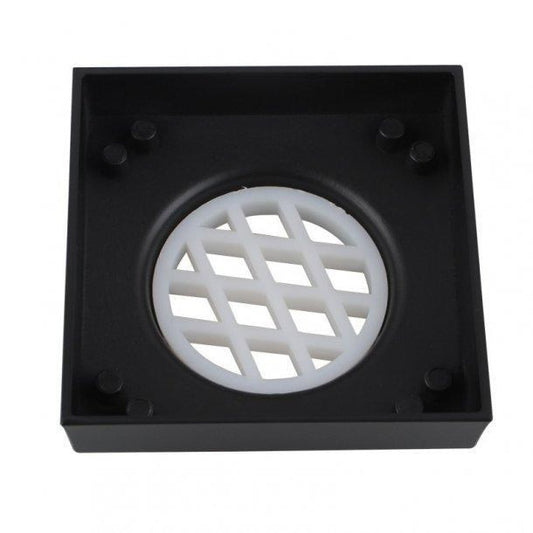 115*115mm Black Smart Tile Insert Floor Waste Shower Grate Drain(73.8mm Outlet)